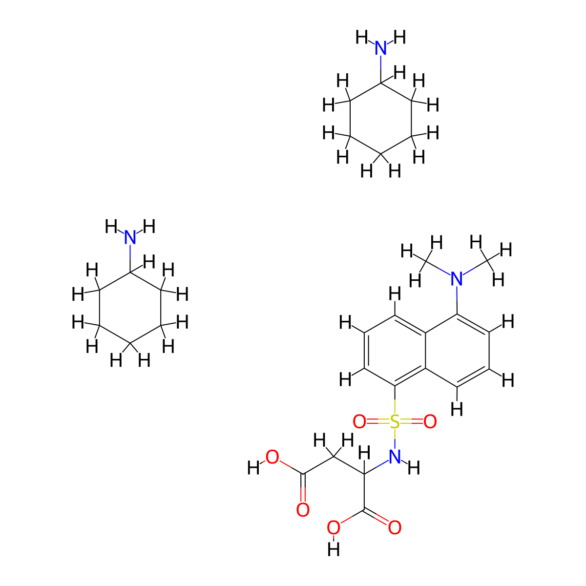 Dansyl-DL-aspartic acid DI(cyclohexylamm molecular structure, CAS 102783-64-2