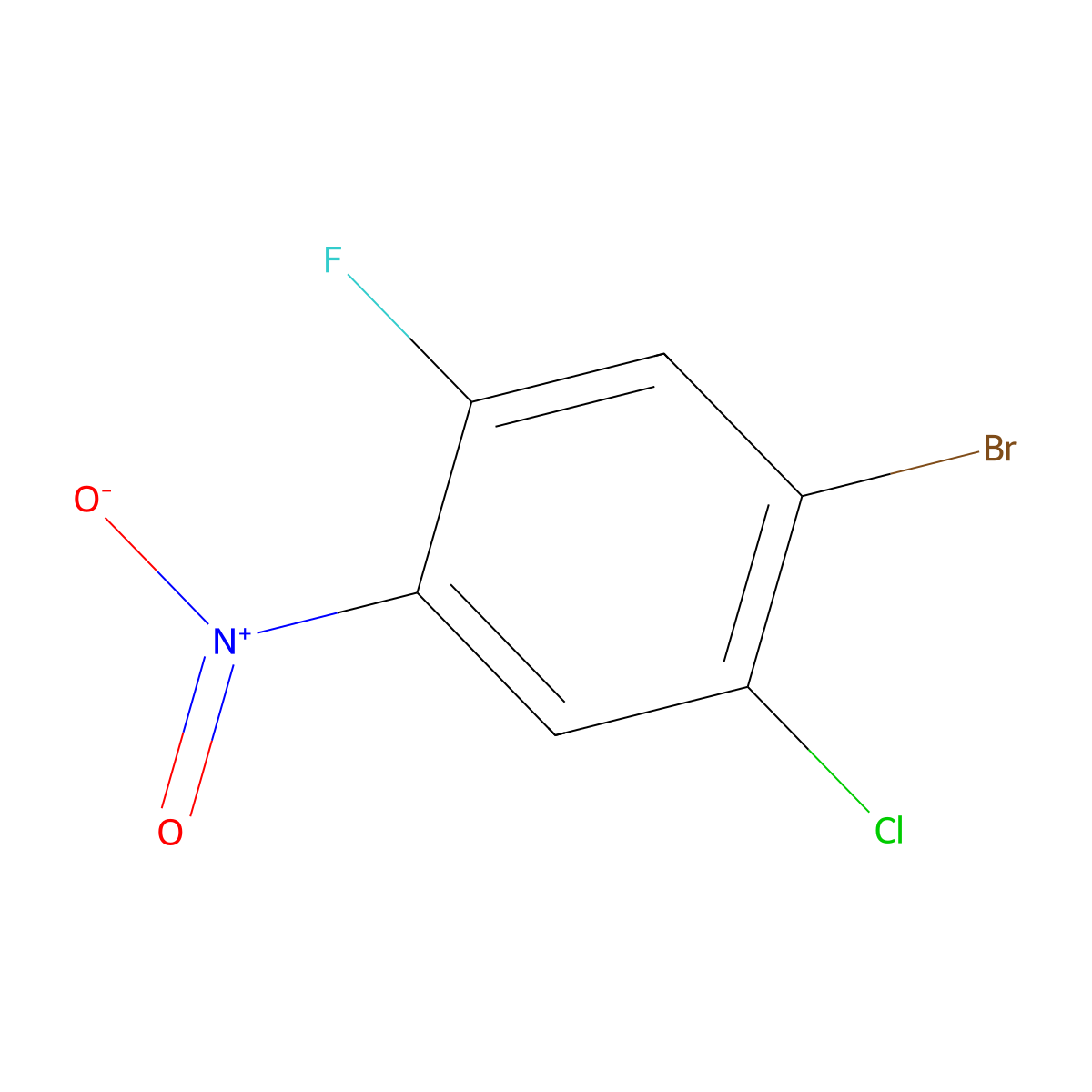 1-Bromo-2-chloro-5-fluoro-4-nitrobenzene molecular structure, CAS 1027833-17-5