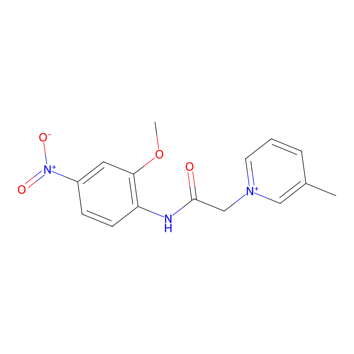 1-[(2-Methoxy-4-nitro-phenylcarbamoyl)-methyl]-3-methyl-pyridinium molecular structure, CAS 1027882-45-6