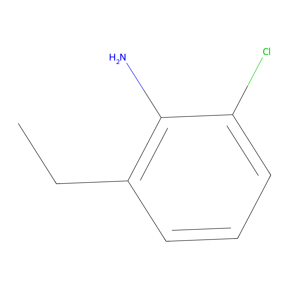 2-Chloro-6-ethylaniline molecular structure, CAS 102790-60-3