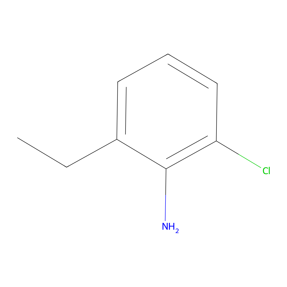 2-Chloro-6-ethylaniline molecular structure, CAS 102790-60-3