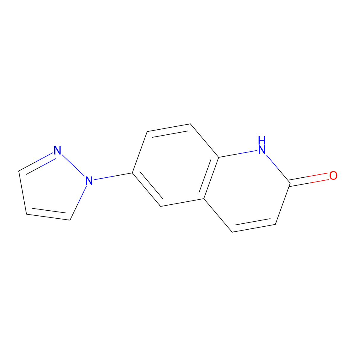 6-(1-Pyrazolyl)-2-quinolone molecular structure, CAS 102791-46-8