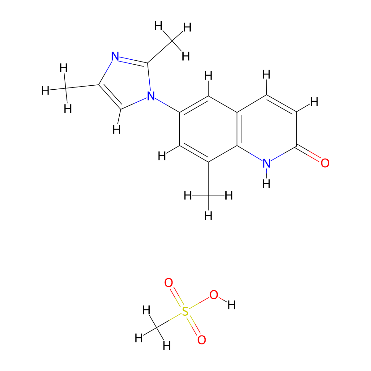 Nanterinone mesylate molecular structure, CAS 102791-74-2