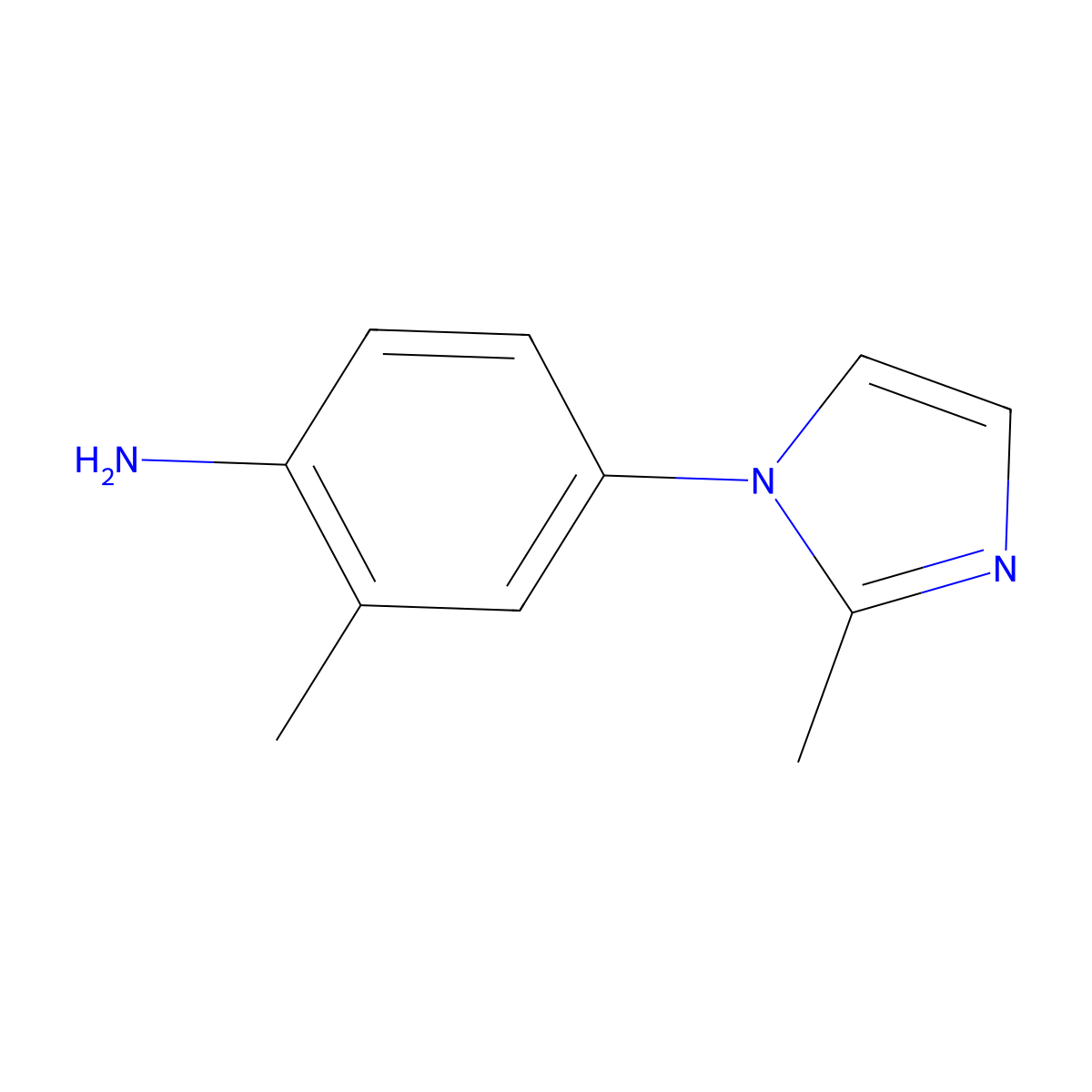 2-Methyl-4-(2-methyl-1H-imidazol-1-yl)aniline molecular structure, CAS 102791-86-6