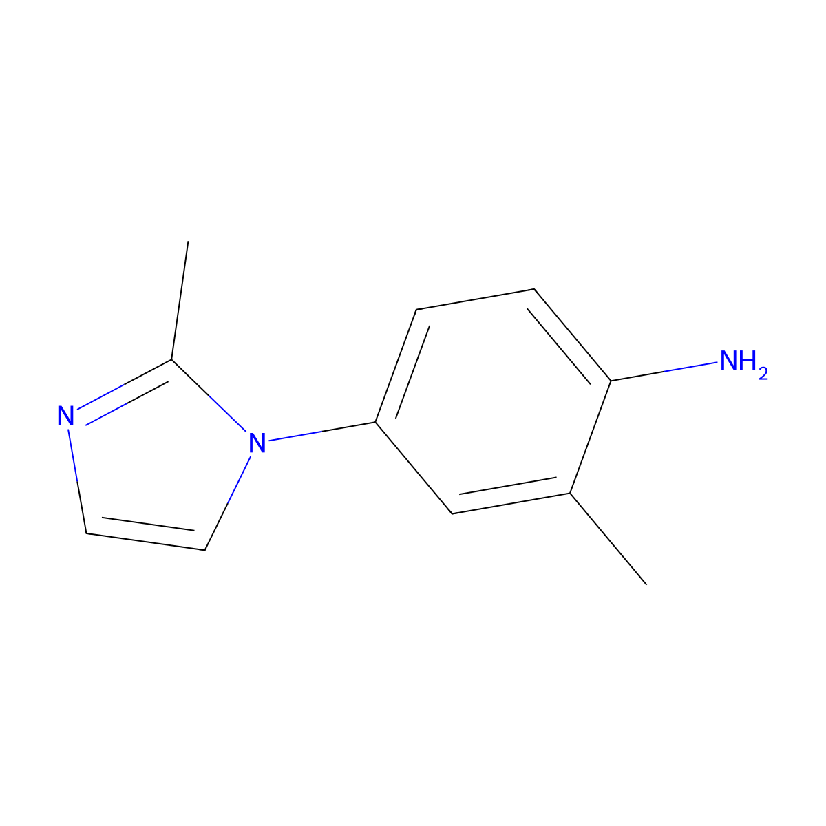 2-Methyl-4-(2-methyl-1H-imidazol-1-yl)aniline molecular structure, CAS 102791-86-6