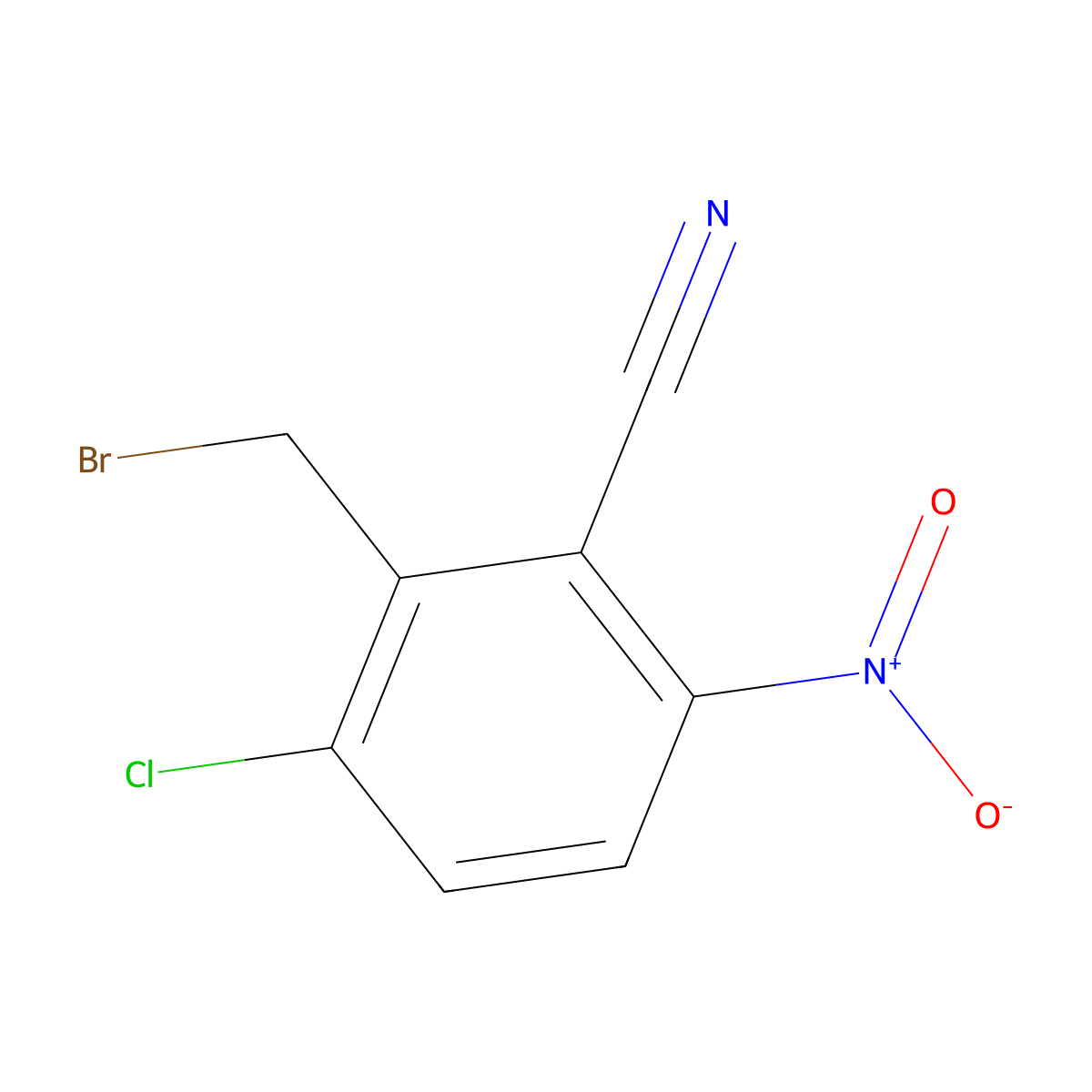 2-(Bromomethyl)-3-chloro-6-nitrobenzonitrile molecular structure, CAS 1027928-15-9