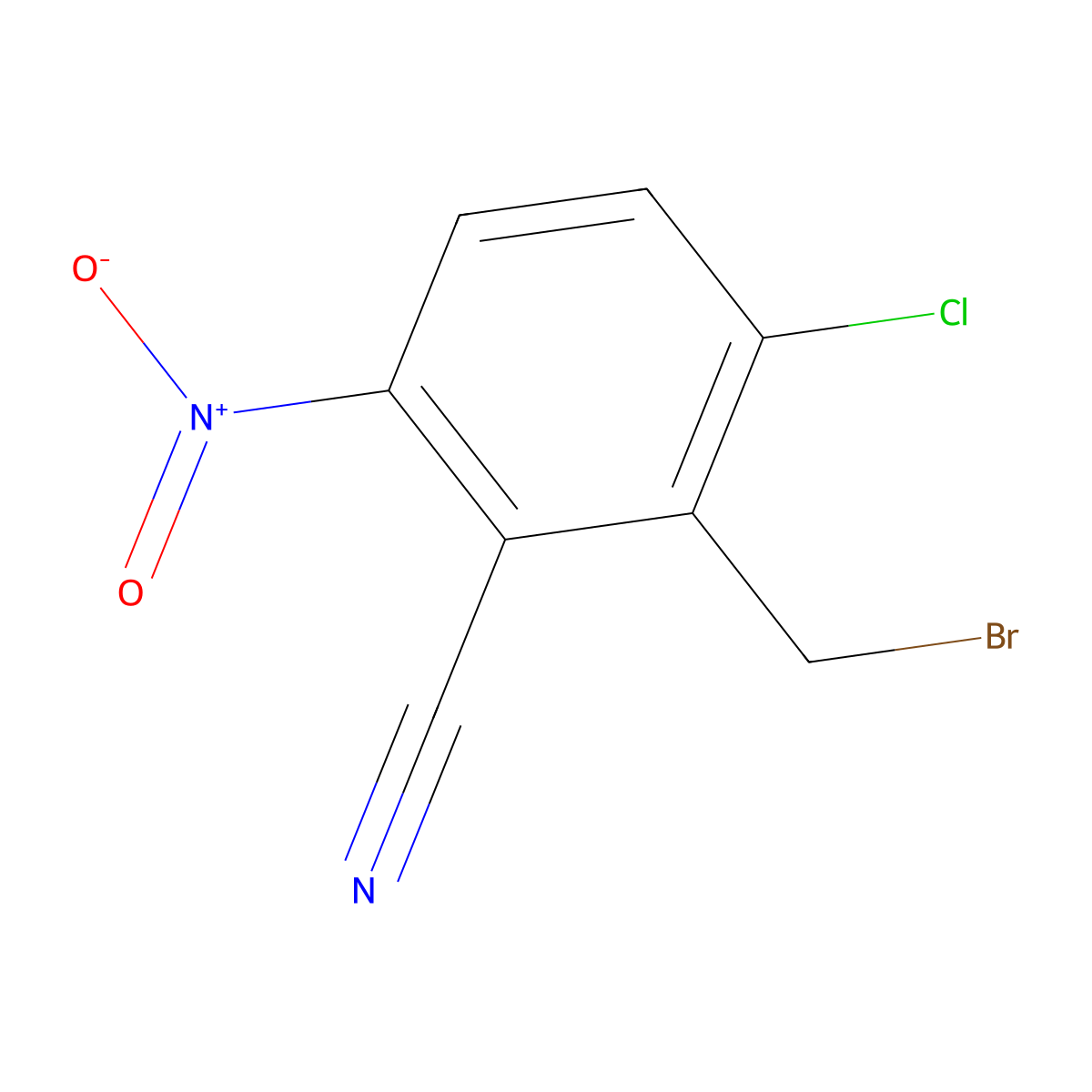 2-(Bromomethyl)-3-chloro-6-nitrobenzonitrile molecular structure, CAS 1027928-15-9