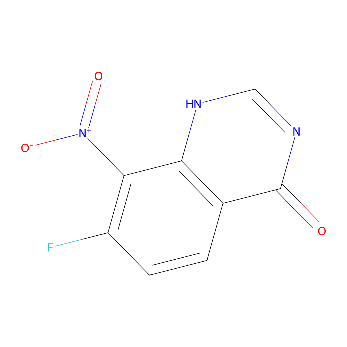 7-fluoro-8-nitro-1H-quinazolin-4-one molecular structure, CAS 1027929-81-2