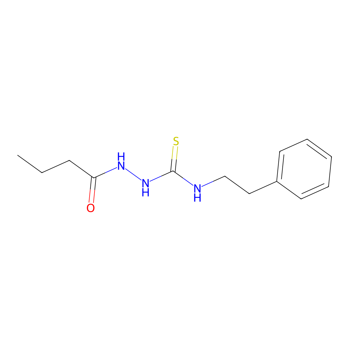 2-butanoyl-N-(2-phenylethyl)hydrazinecarbothioamide molecular structure, CAS 102795-26-6
