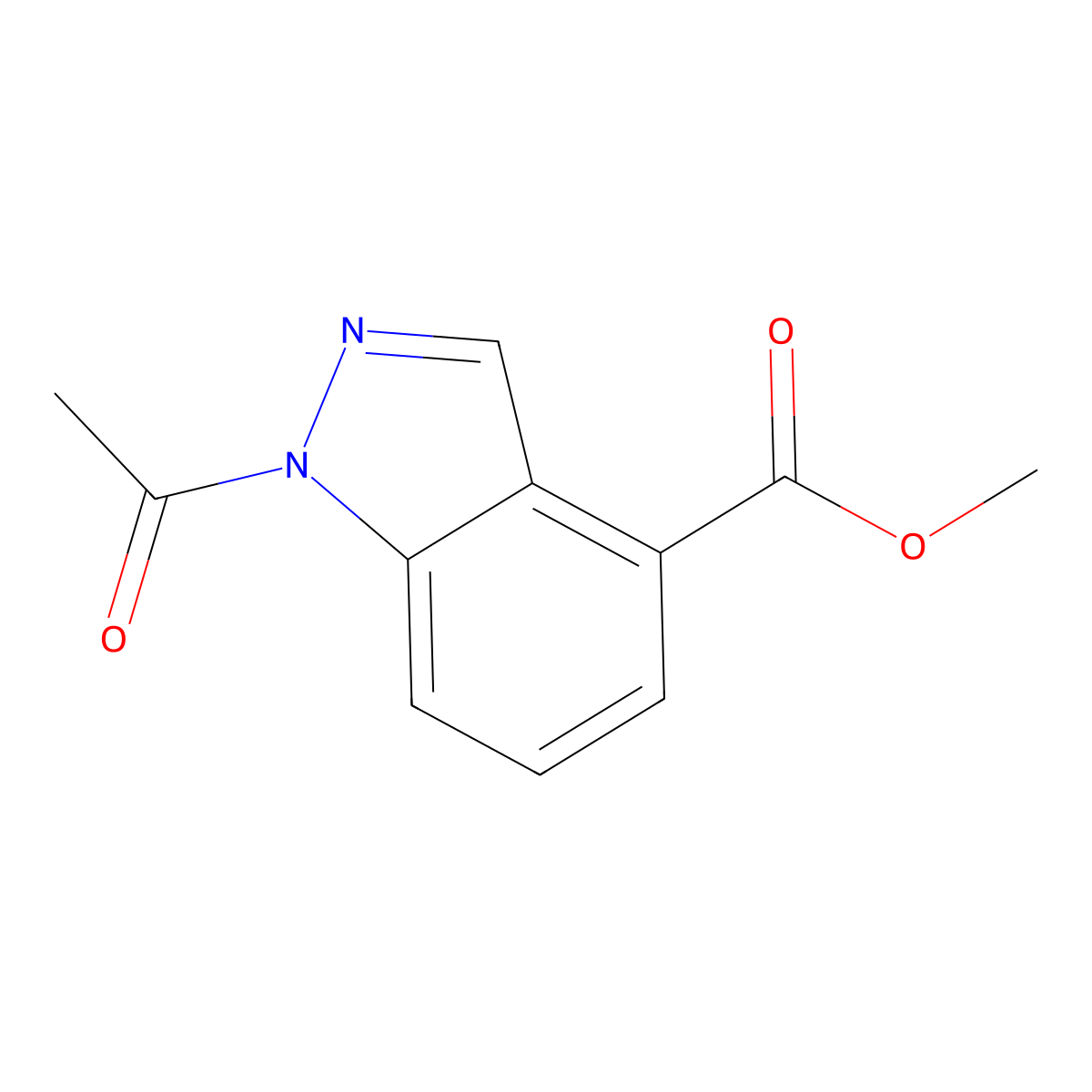 1H-Indazole-4-carboxylic acid, 1-acetyl-, methyl ester molecular structure, CAS 1027991-36-1