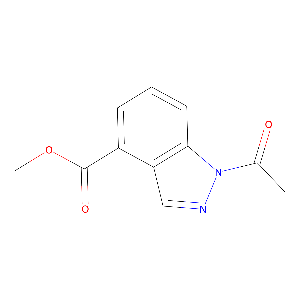 1H-Indazole-4-carboxylic acid, 1-acetyl-, methyl ester molecular structure, CAS 1027991-36-1