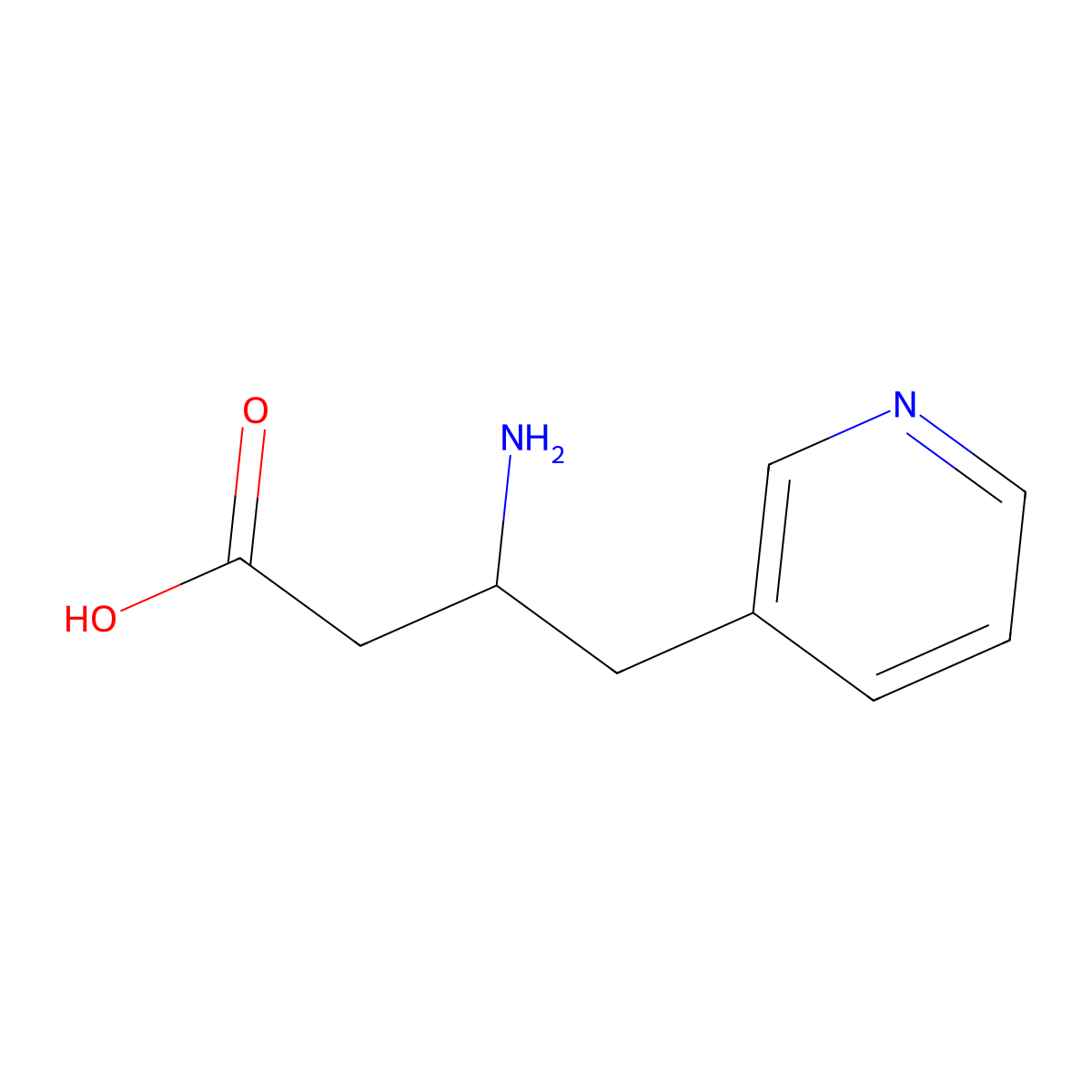 3-Amino-4-(pyridin-3-yl)butanoic acid molecular structure, CAS 1027996-71-9