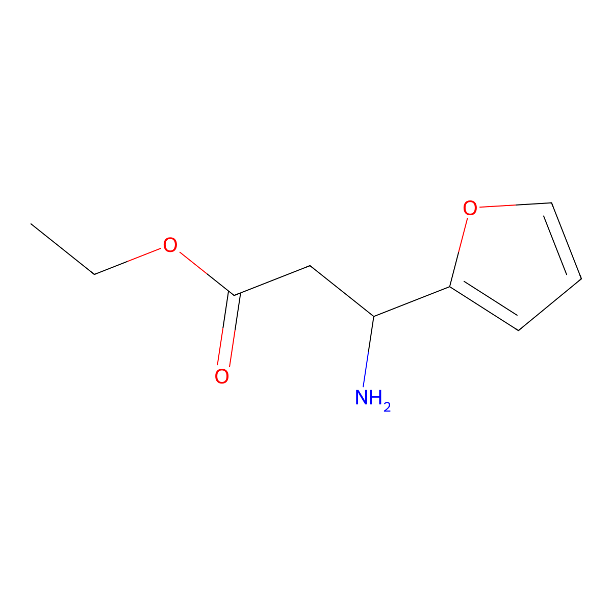 ethyl (3S)-3-amino-3-(furan-2-yl)propanoate molecular structure, CAS 1027996-73-1