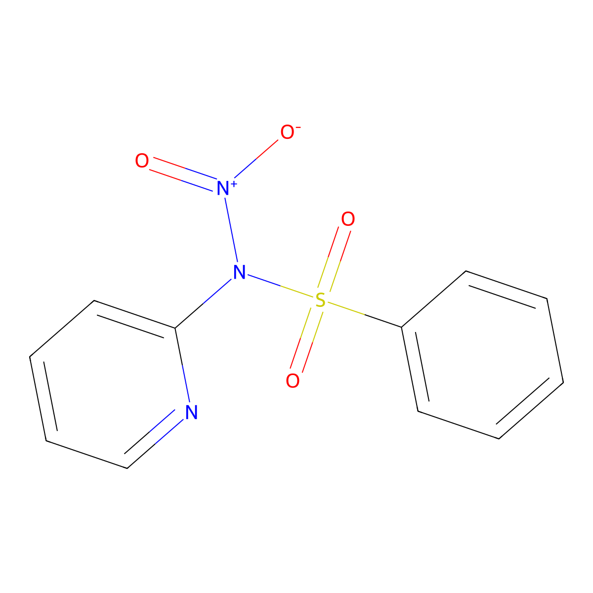 Benzenesulfonamide, N-nitro-N-2-pyridinyl- molecular structure, CAS 1028-11-1