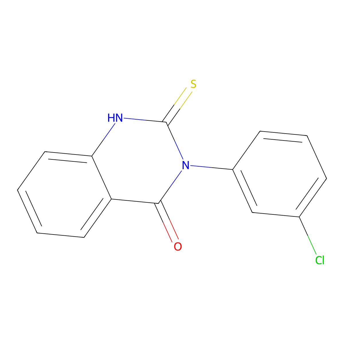 3-(3-Chloro-phenyl)-2-mercapto-3h-quinazolin-4-one molecular structure, CAS 1028-38-2