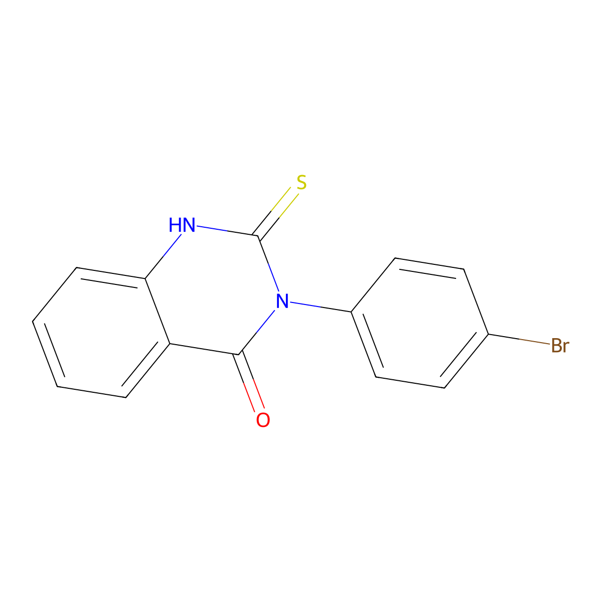3-(4-Bromophenyl)-2-sulfanylidene-2,3-dihydroquinazolin-4(1H)-one molecular structure, CAS 1028-39-3