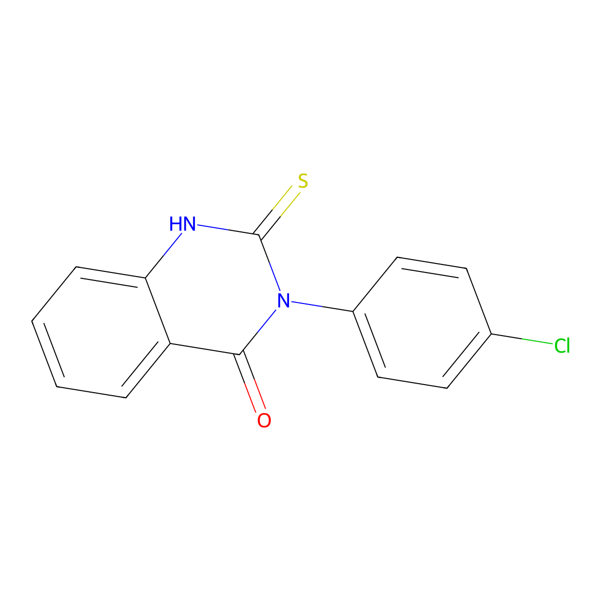3-(4-Chlorophenyl)-2-thioxo-2,3-dihydro-4(1H)-quinazolinone molecular structure, CAS 1028-40-6