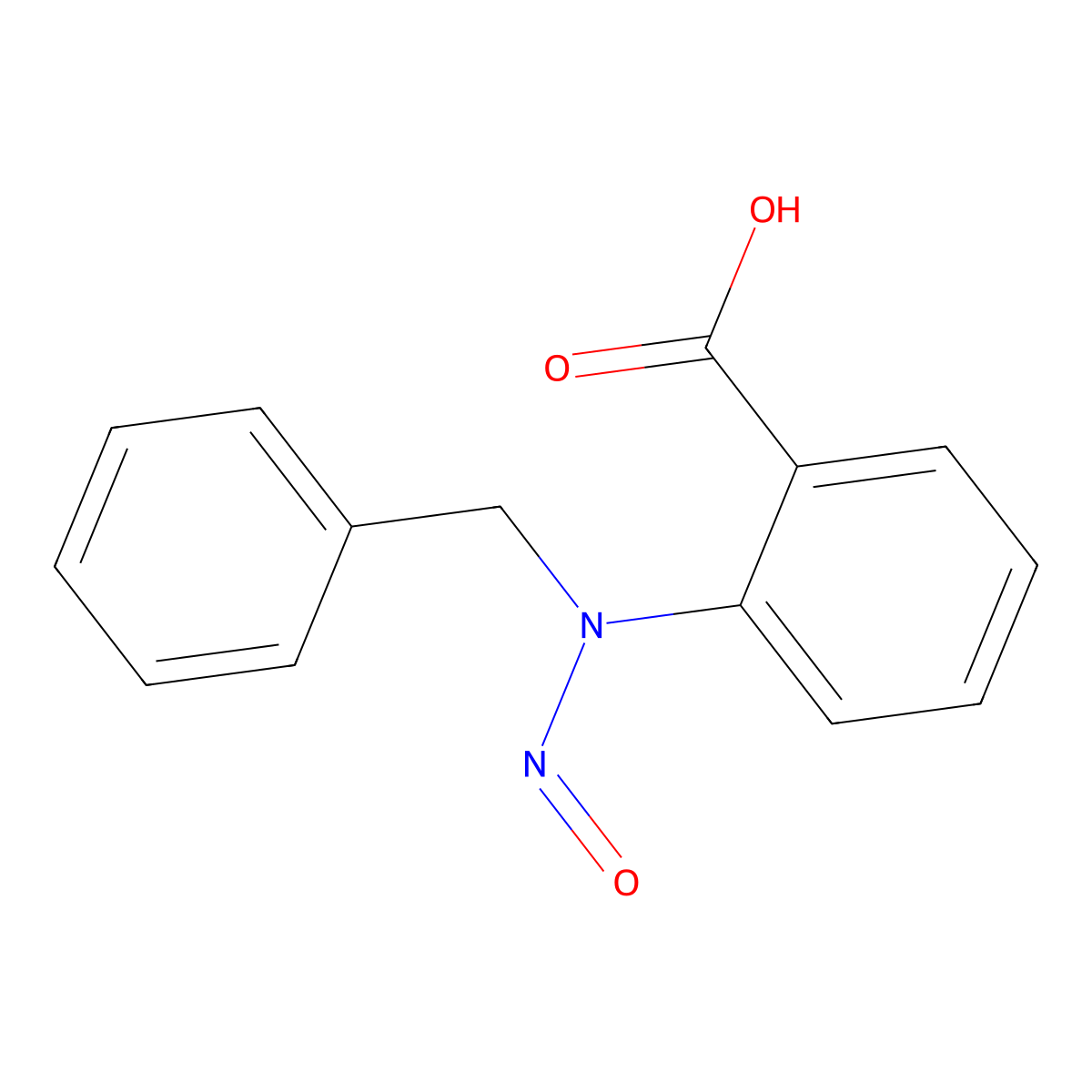 2-(Nitroso(phenylmethyl)amino)benzoic acid molecular structure, CAS 1028-91-7