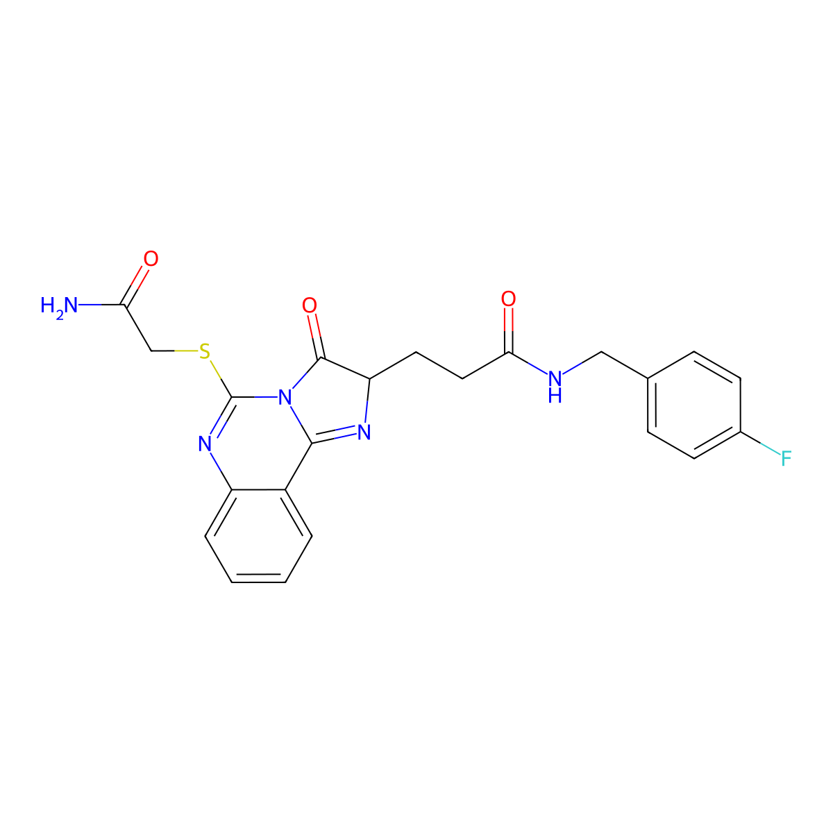 3-{5-[(carbamoylmethyl)sulfanyl]-3-oxo-2H,3H-imidazo[1,2-c]quinazolin-2-yl}-N-[(4-fluorophenyl)methyl]propanamide molecular structure, CAS 1028019-52-4