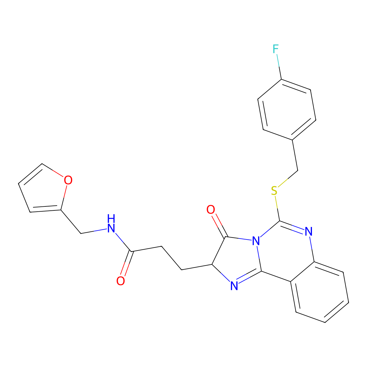 3-{5-[(4-fluorobenzyl)thio]-3-oxo-2,3-dihydroimidazo[1,2-c]quinazolin-2-yl}-N-(2-furylmethyl)propanamide molecular structure, CAS 1028024-75-0