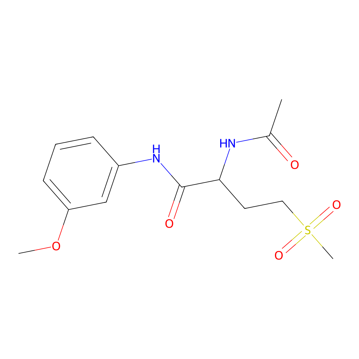 2-acetamido-N-(3-methoxyphenyl)-4-(methylsulfonyl)butanamide molecular structure, CAS 1028062-51-2