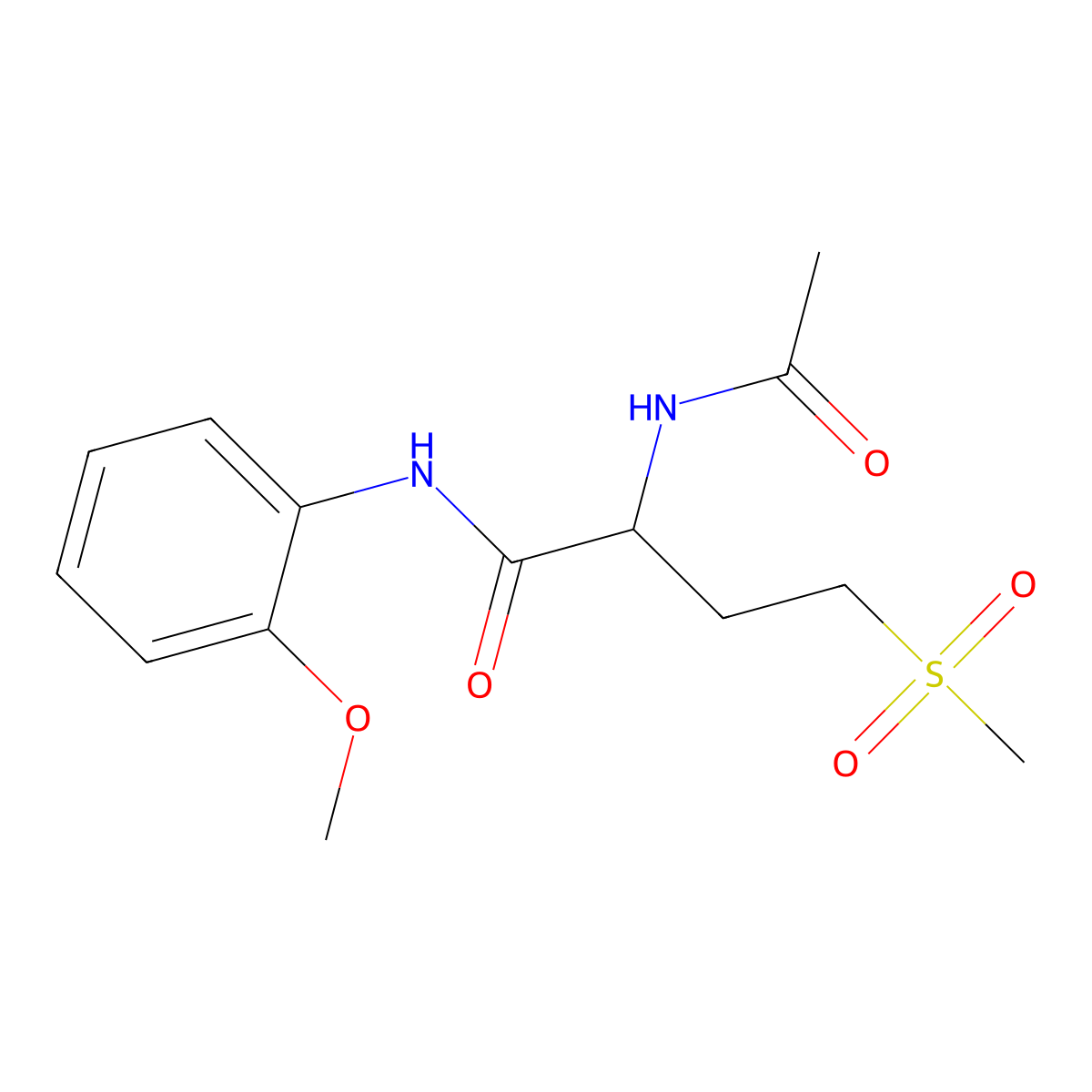 2-acetamido-N-(2-methoxyphenyl)-4-methylsulfonylbutanamide molecular structure, CAS 1028068-27-0