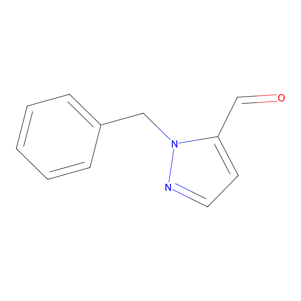 1-Benzyl-1H-pyrazole-5-carbaldehyde molecular structure, CAS 102808-00-4