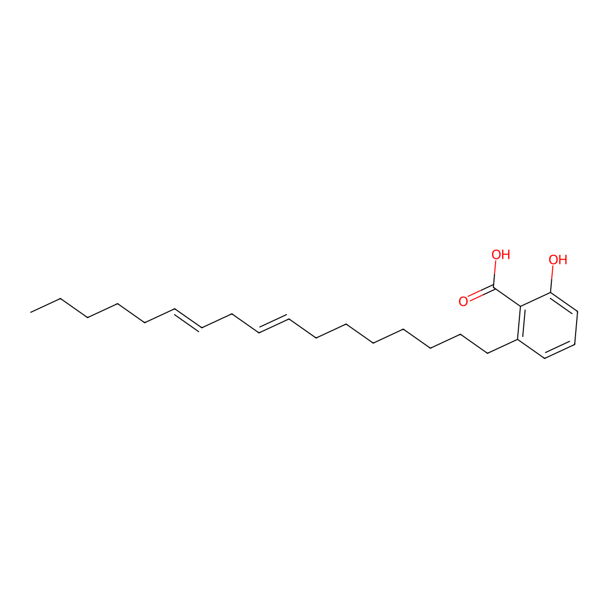 Ginkgolic acid 17:2 molecular structure, CAS 102811-39-2
