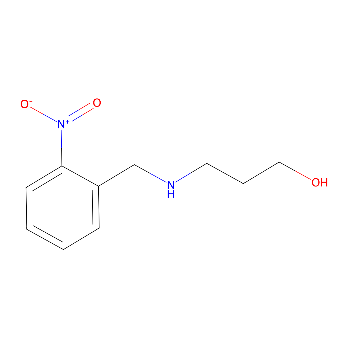 3-{[(2-Nitrophenyl)methyl]amino}propan-1-ol molecular structure, CAS 1028119-52-9