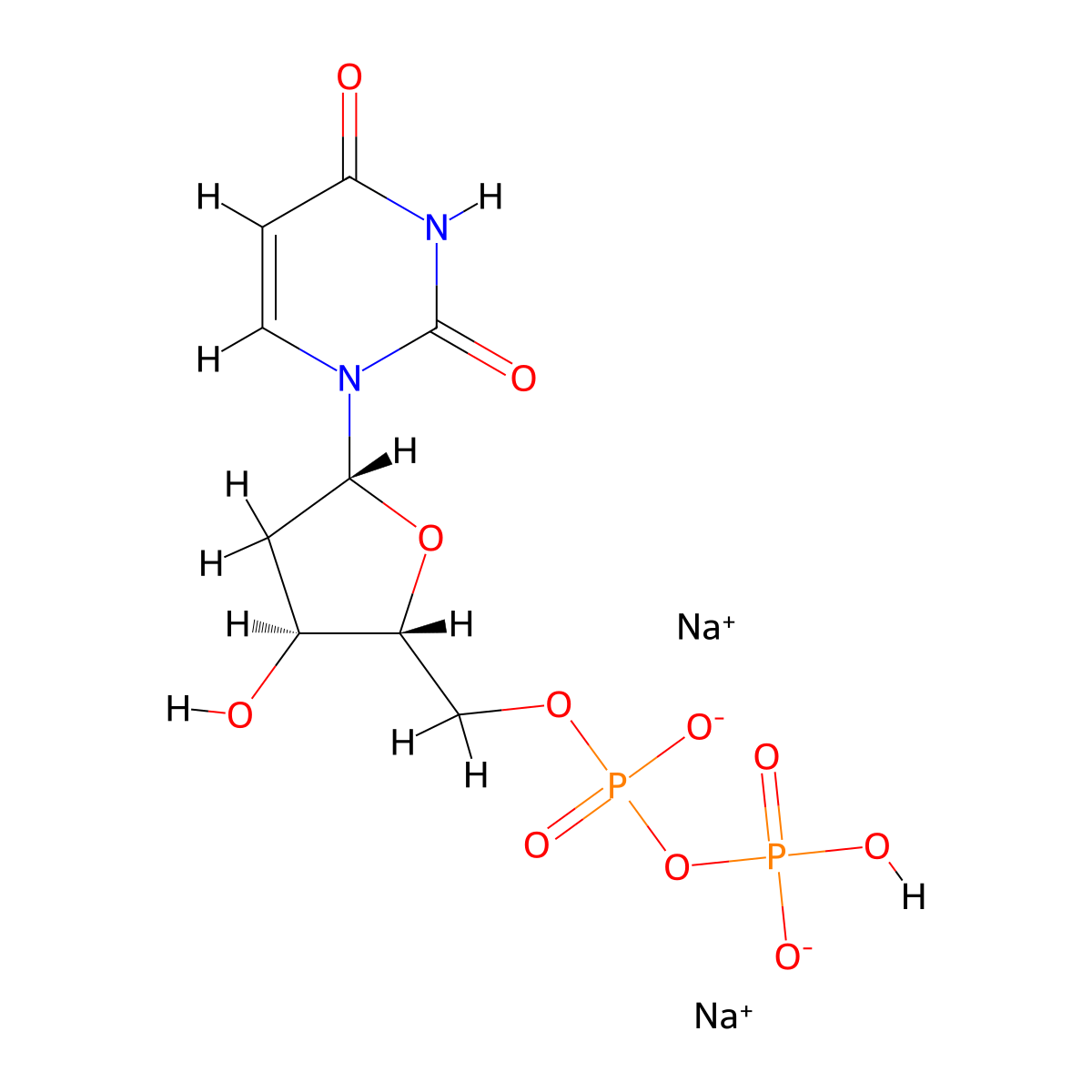 2'-deoxyuridine 5'-diphosphate sodium salt molecular structure, CAS 102814-06-2