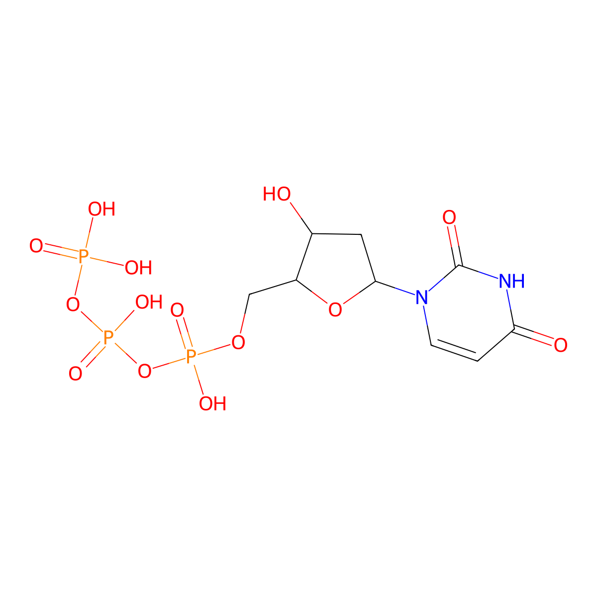 Deoxyuridine Triphosphate molecular structure, CAS 102814-08-4