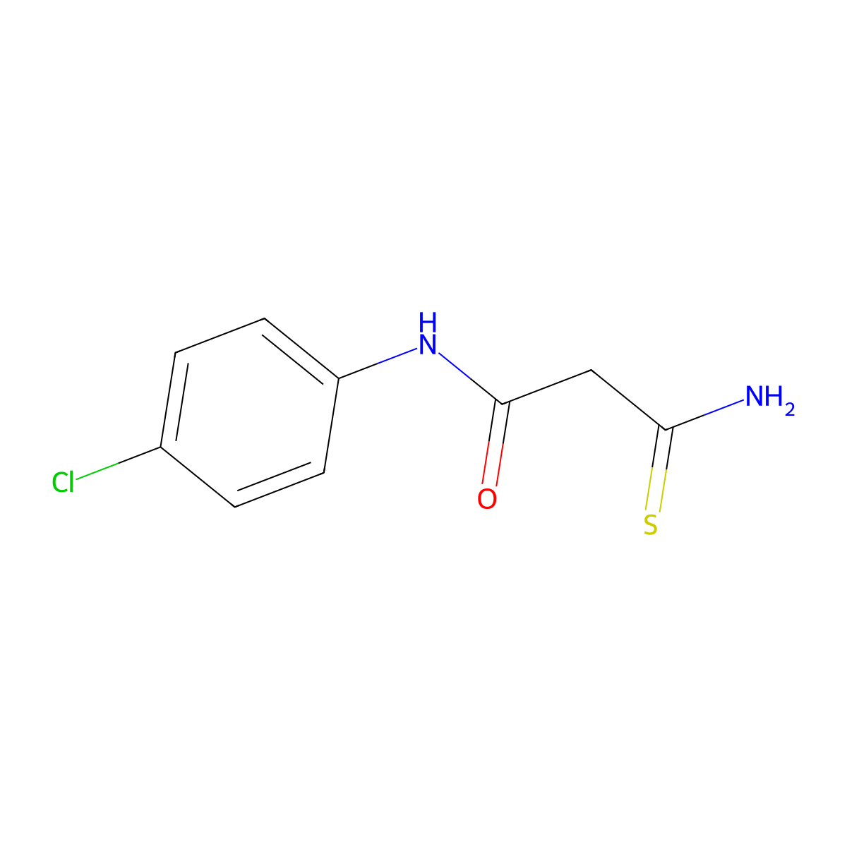 3-Amino-N-(4-chlorophenyl)-3-sulfanylidenepropanamide molecular structure, CAS 102817-87-8