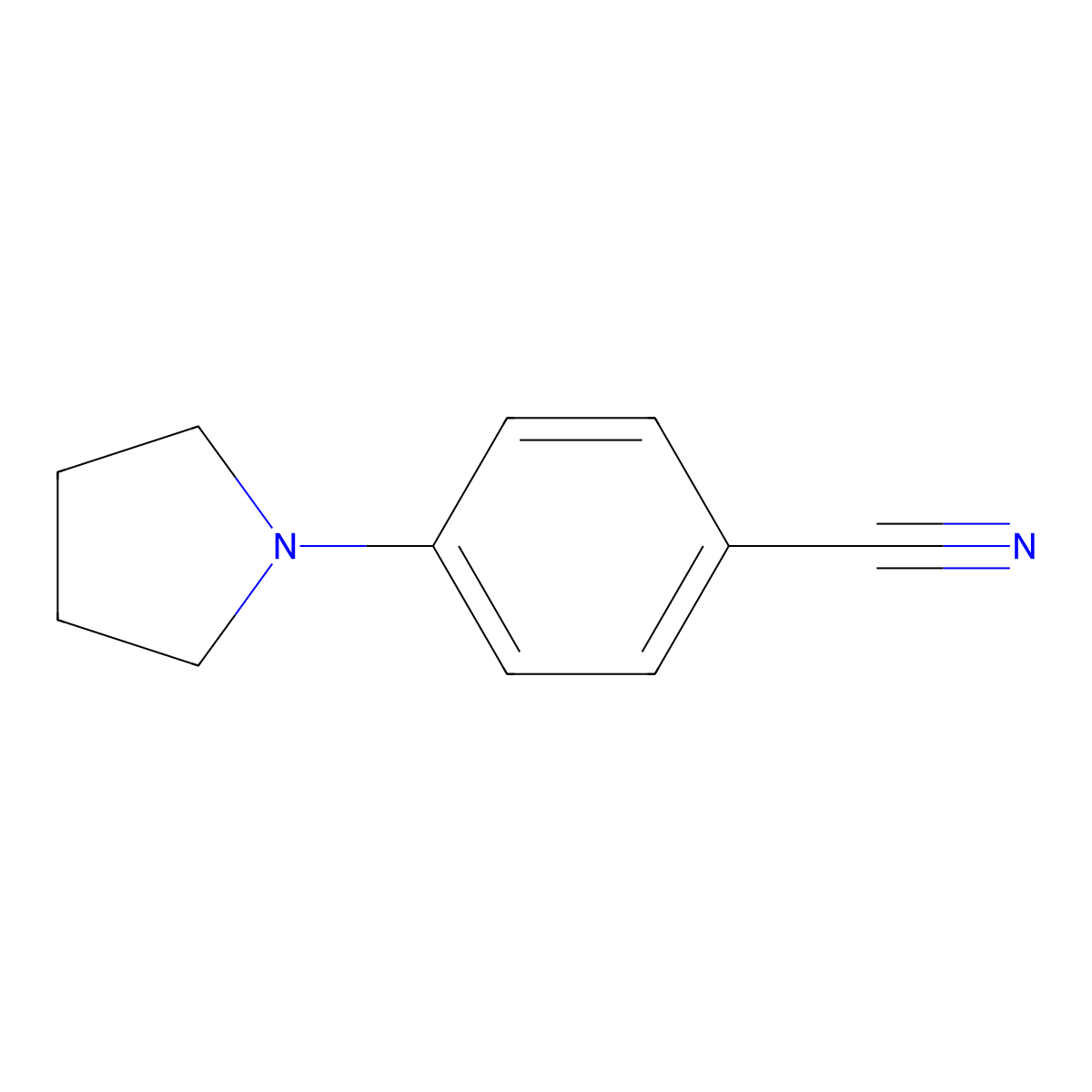 4-(1-Pyrrolidinyl)benzonitrile molecular structure, CAS 10282-30-1