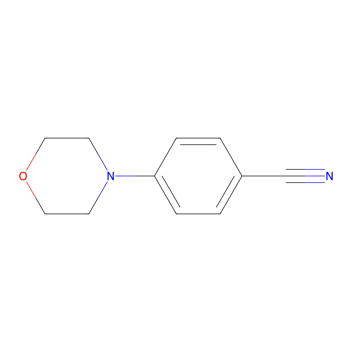 4-Morpholinobenzonitrile molecular structure, CAS 10282-31-2