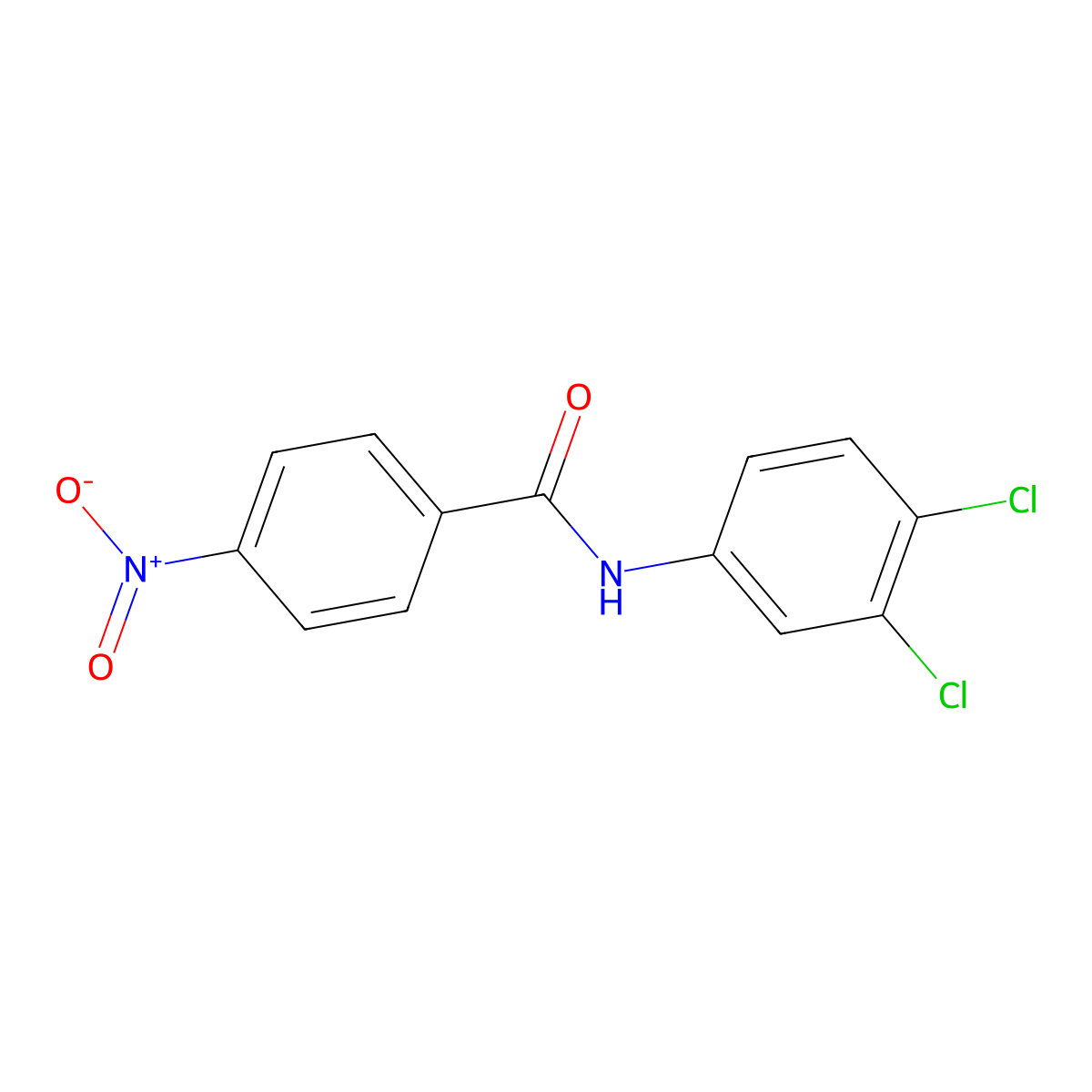 N-(3,4-dichlorophenyl)-4-nitrobenzamide molecular structure, CAS 10282-59-4