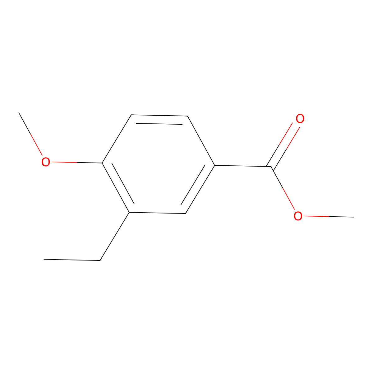3-Ethyl-4-methoxybenzoic acid methyl ester molecular structure, CAS 102820-38-2