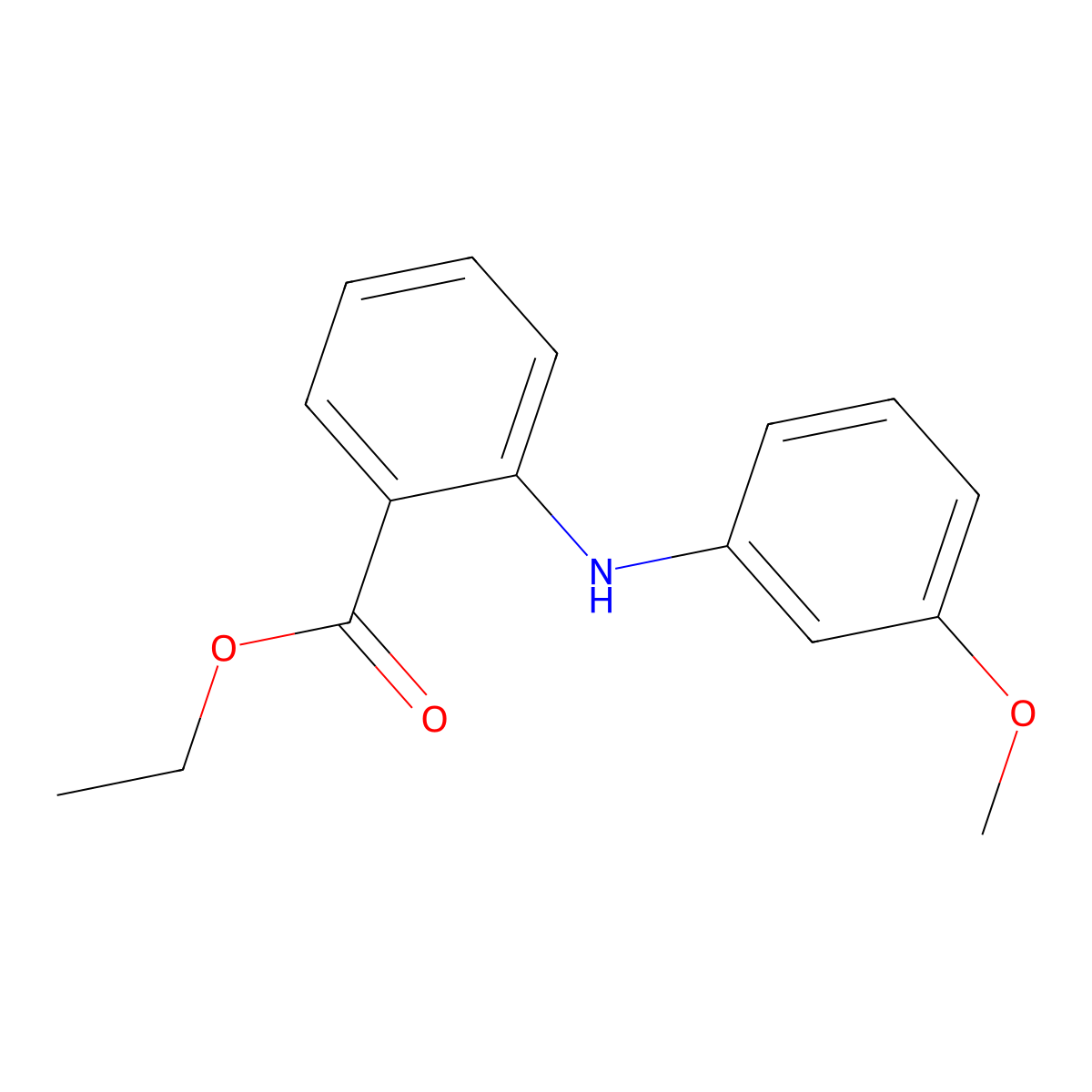 Ethyl 2-[(3-methoxyphenyl)amino]benzoate molecular structure, CAS 1028206-78-1