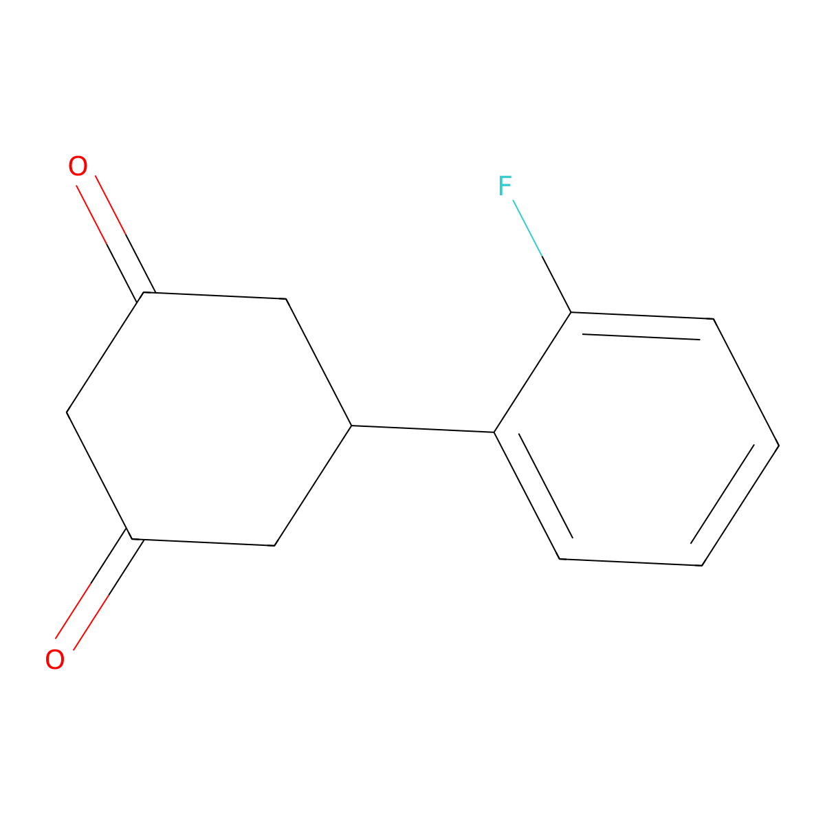 5-(2-Fluorophenyl)cyclohexane-1,3-dione molecular structure, CAS 102821-72-7