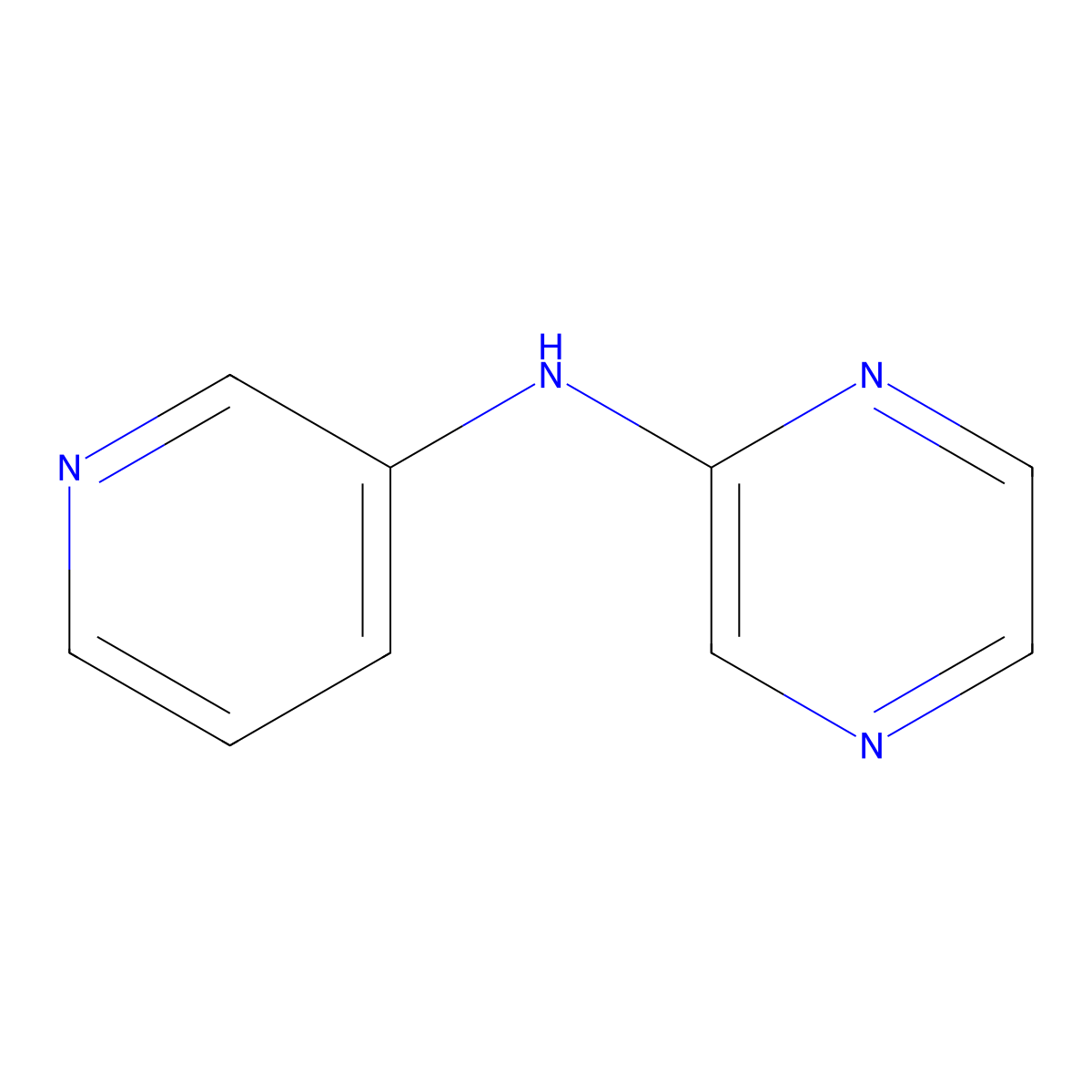 N-(pyridin-3-yl)pyrazin-2-amine molecular structure, CAS 1028223-88-2