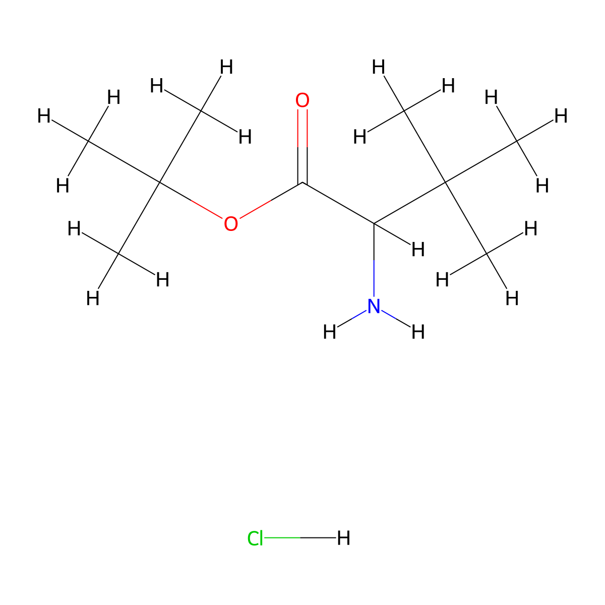 L-alpha-tert-Butylglycine-tert-butyl ester hydrochloride molecular structure, CAS 1028251-69-5