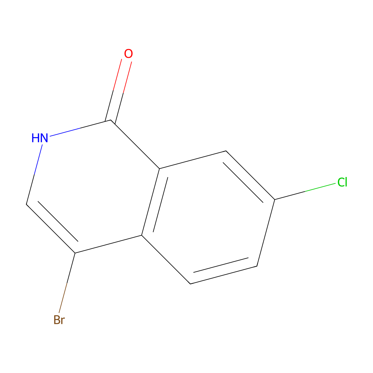 4-Bromo-7-chloroisoquinolin-1(2H)-one molecular structure, CAS 1028252-13-2