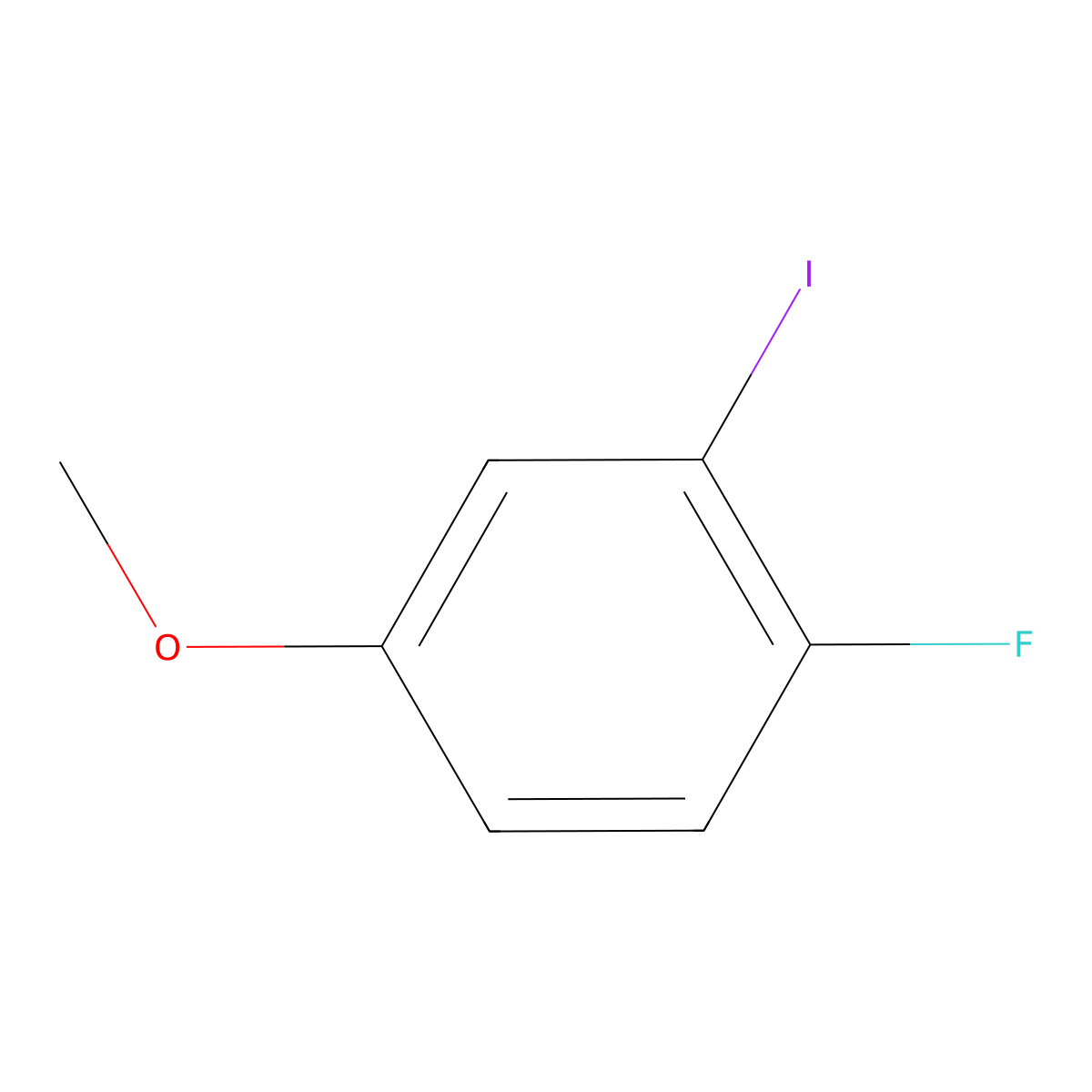 1-Fluoro-2-iodo-4-methoxybenzene molecular structure, CAS 1028263-94-6