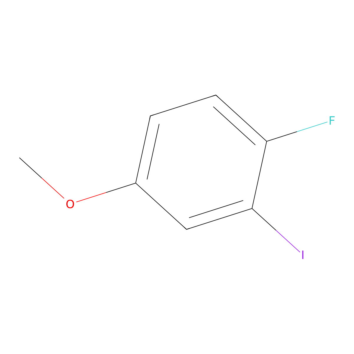 1-Fluoro-2-iodo-4-methoxybenzene molecular structure, CAS 1028263-94-6