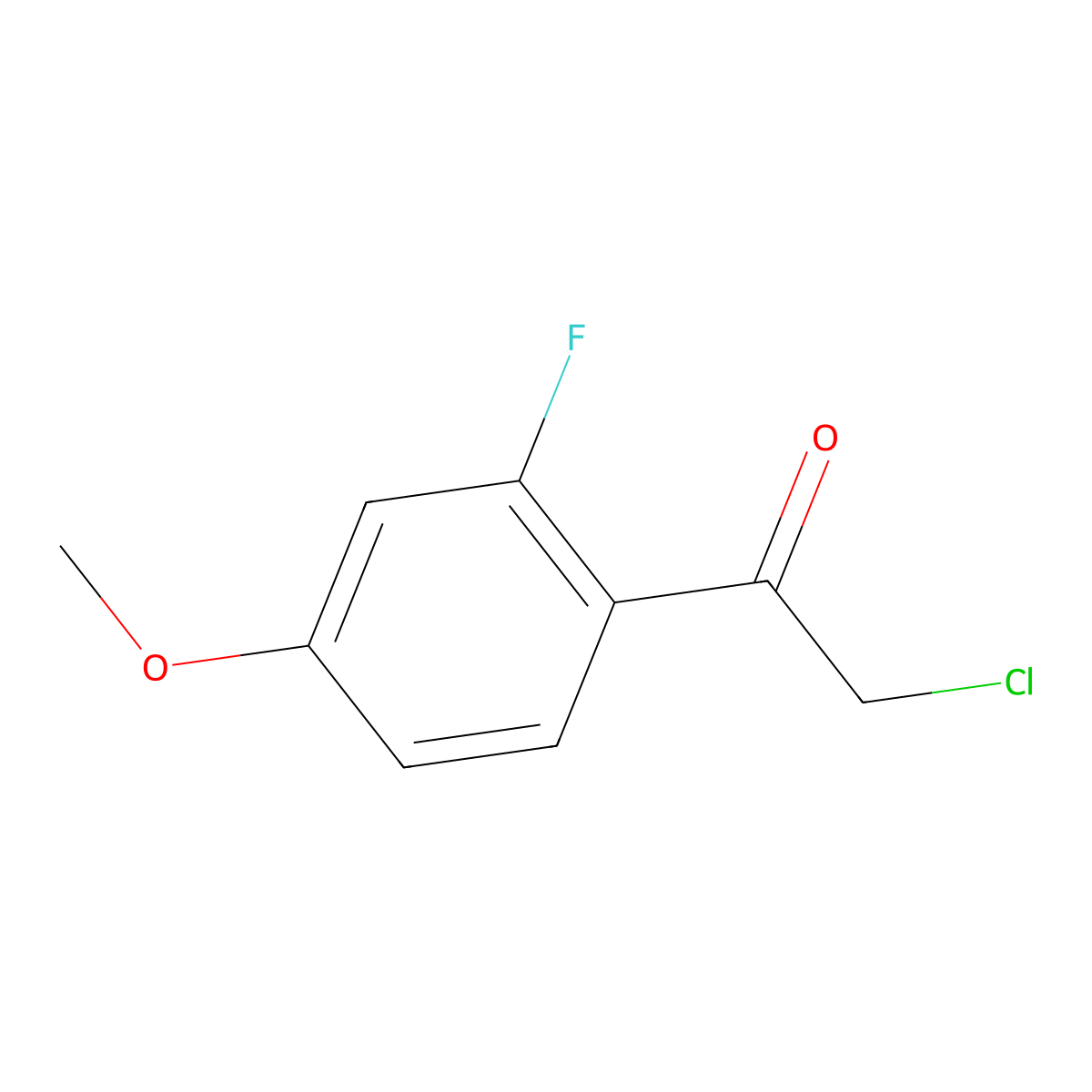 2-Chloro-1-(2-fluoro-4-methoxyphenyl)ethan-1-one molecular structure, CAS 1028298-97-6