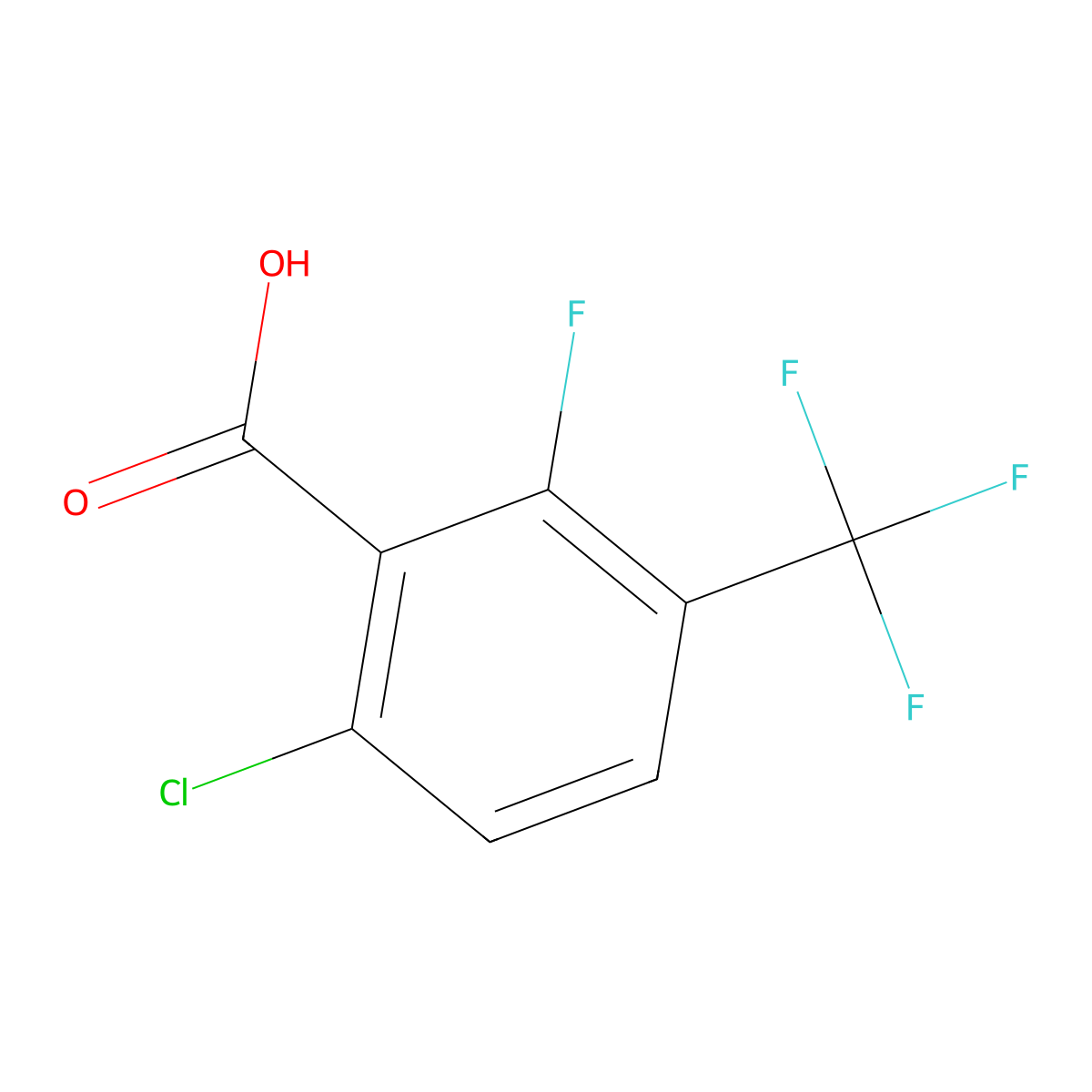 6-chloro-2-fluoro-3-(trifluoromethyl)benzoic Acid molecular structure, CAS 1028306-70-8