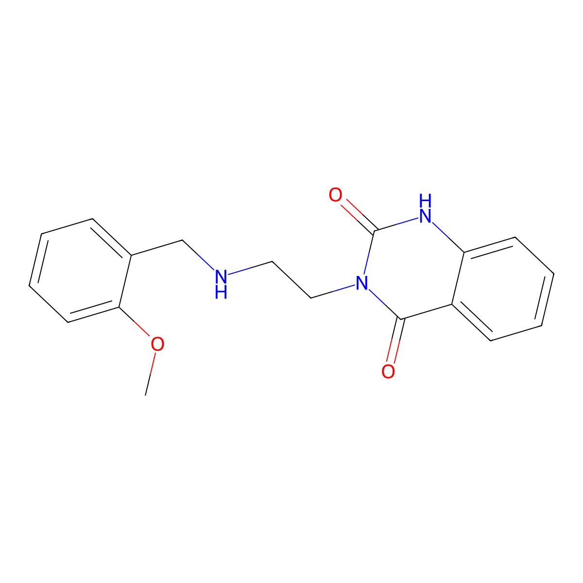 3-(2-(((2-Methoxyphenyl)methyl)amino)ethyl)-2,4(1H,3H)-quinazolinedione molecular structure, CAS 1028307-48-3
