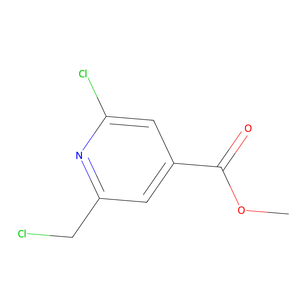 Methyl 2-chloro-6-(chloromethyl)isonicotinate molecular structure, CAS 1028320-02-6