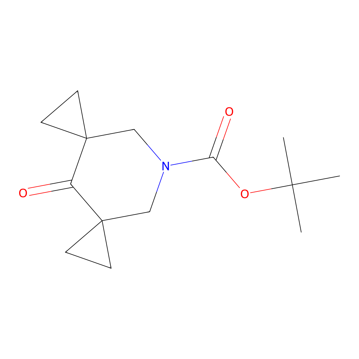 9-Azadispiro[2.1.2.3]decane-9-carboxylic acid, 4-oxo-, 1,1-dimethylethyl ester molecular structure, CAS 1028320-34-4
