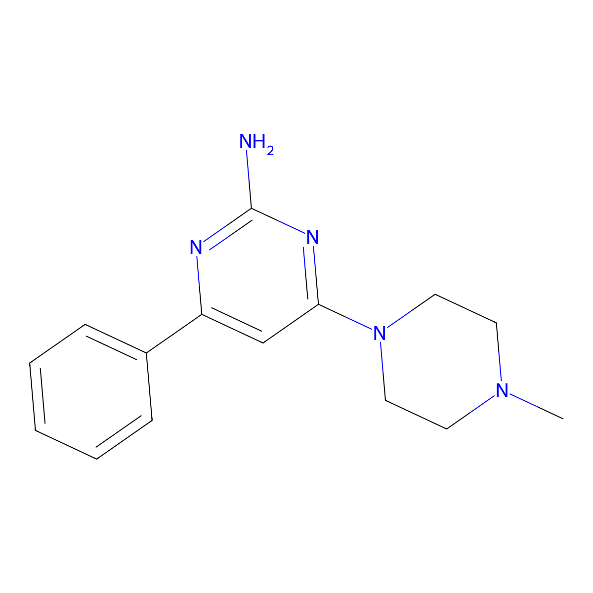 4-(4-Methylpiperazin-1-yl)-6-phenylpyrimidin-2-amine molecular structure, CAS 1028327-66-3