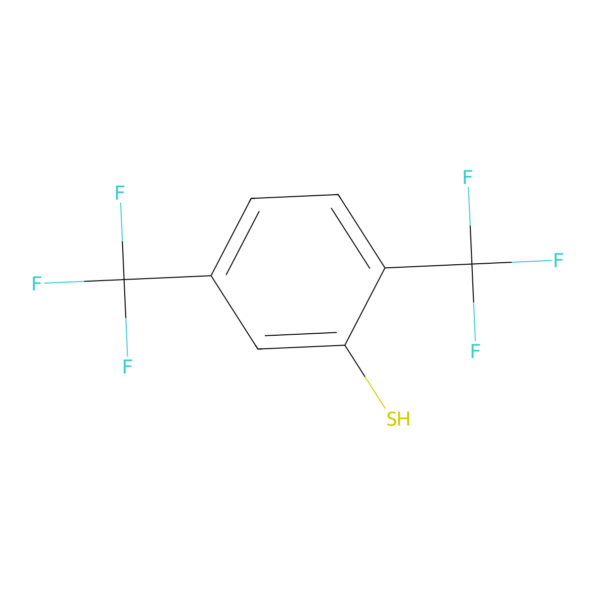 2,5-Bis-trifluoromethylbenzenethiol molecular structure, CAS 1028328-58-6